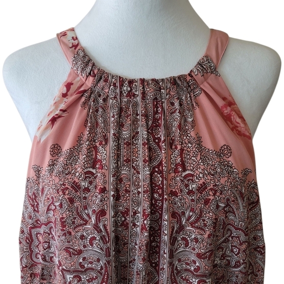 New York & Co. Pink Floral & Paisley Halter Maxi Dress, XL, Boho Summer Feminine - Picture 8 of 13